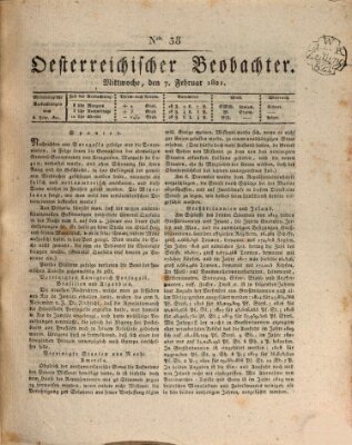 Der Oesterreichische Beobachter Mittwoch 7. Februar 1821