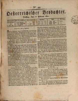 Der Oesterreichische Beobachter Dienstag 13. Februar 1821