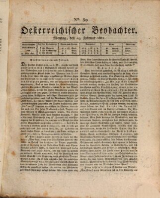 Der Oesterreichische Beobachter Montag 19. Februar 1821