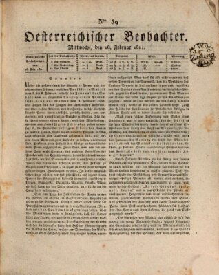 Der Oesterreichische Beobachter Mittwoch 28. Februar 1821