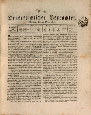 Der Oesterreichische Beobachter Freitag 2. März 1821