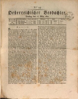 Der Oesterreichische Beobachter Dienstag 13. März 1821