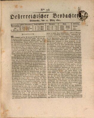 Der Oesterreichische Beobachter Mittwoch 14. März 1821