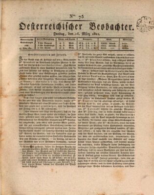 Der Oesterreichische Beobachter Freitag 16. März 1821