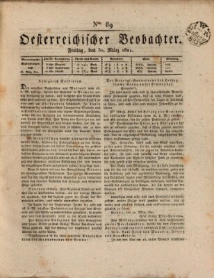 Der Oesterreichische Beobachter Freitag 30. März 1821