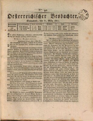 Der Oesterreichische Beobachter Samstag 31. März 1821