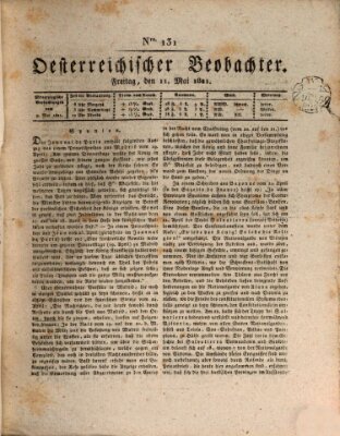 Der Oesterreichische Beobachter Freitag 11. Mai 1821