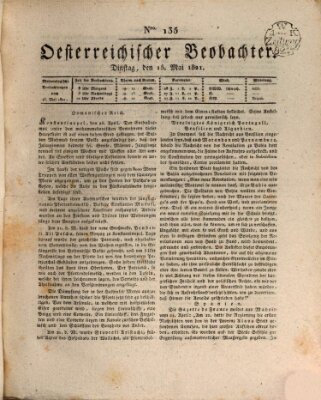 Der Oesterreichische Beobachter Dienstag 15. Mai 1821