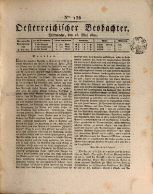 Der Oesterreichische Beobachter Mittwoch 16. Mai 1821