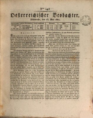 Der Oesterreichische Beobachter Mittwoch 23. Mai 1821