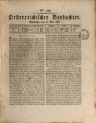 Der Oesterreichische Beobachter Mittwoch 30. Mai 1821