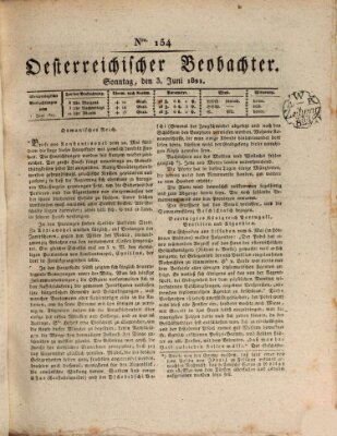 Der Oesterreichische Beobachter Sonntag 3. Juni 1821