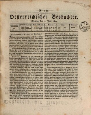 Der Oesterreichische Beobachter Montag 4. Juni 1821