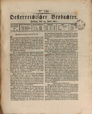 Der Oesterreichische Beobachter Freitag 29. Juni 1821