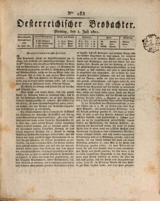 Der Oesterreichische Beobachter Montag 2. Juli 1821