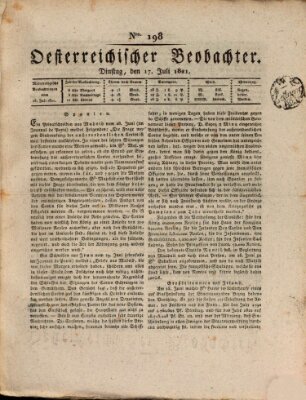 Der Oesterreichische Beobachter Dienstag 17. Juli 1821