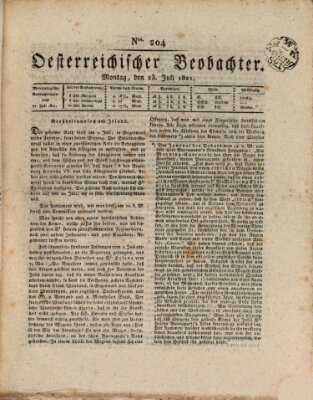 Der Oesterreichische Beobachter Montag 23. Juli 1821