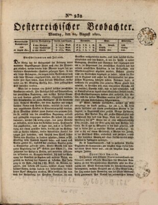 Der Oesterreichische Beobachter Montag 20. August 1821