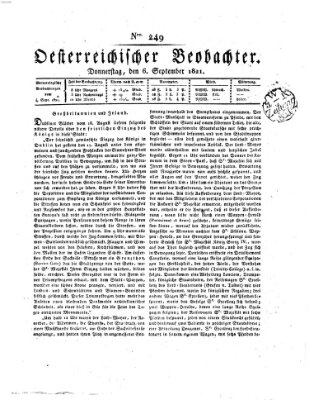 Der Oesterreichische Beobachter Donnerstag 6. September 1821