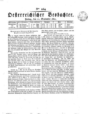 Der Oesterreichische Beobachter Freitag 21. September 1821