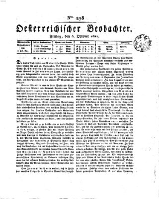 Der Oesterreichische Beobachter Freitag 5. Oktober 1821