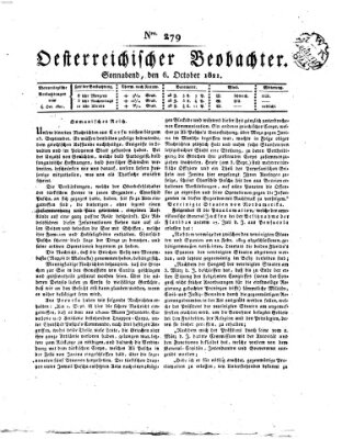 Der Oesterreichische Beobachter Samstag 6. Oktober 1821