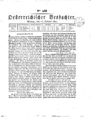 Der Oesterreichische Beobachter Montag 15. Oktober 1821