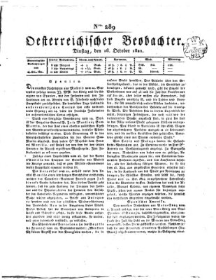 Der Oesterreichische Beobachter Dienstag 16. Oktober 1821