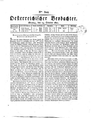 Der Oesterreichische Beobachter Montag 29. Oktober 1821