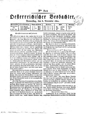 Der Oesterreichische Beobachter Donnerstag 8. November 1821