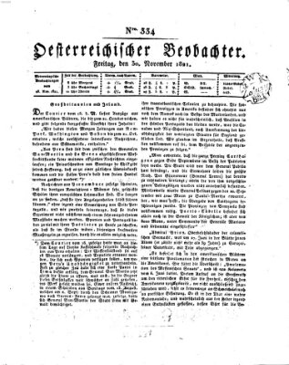 Der Oesterreichische Beobachter Freitag 30. November 1821