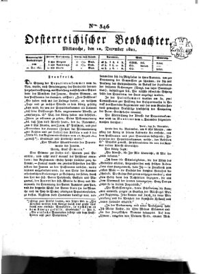 Der Oesterreichische Beobachter Mittwoch 12. Dezember 1821