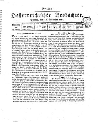 Der Oesterreichische Beobachter Dienstag 18. Dezember 1821