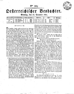 Der Oesterreichische Beobachter Sonntag 23. Dezember 1821