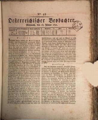 Der Oesterreichische Beobachter Mittwoch 23. Januar 1822