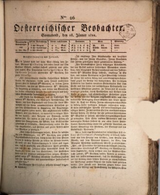 Der Oesterreichische Beobachter Samstag 26. Januar 1822