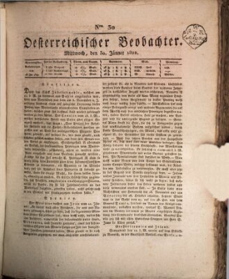 Der Oesterreichische Beobachter Mittwoch 30. Januar 1822