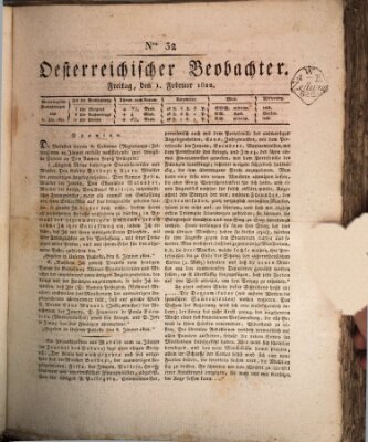 Der Oesterreichische Beobachter Freitag 1. Februar 1822