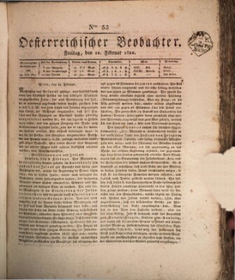 Der Oesterreichische Beobachter Freitag 22. Februar 1822