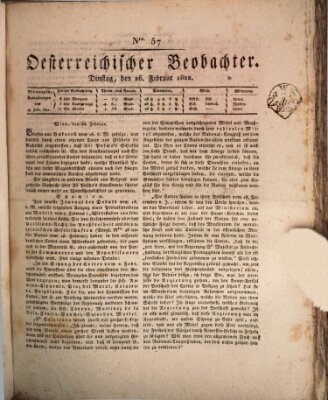 Der Oesterreichische Beobachter Dienstag 26. Februar 1822