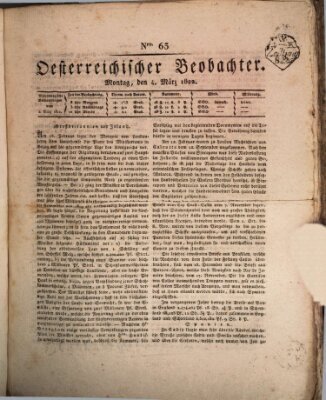 Der Oesterreichische Beobachter Montag 4. März 1822