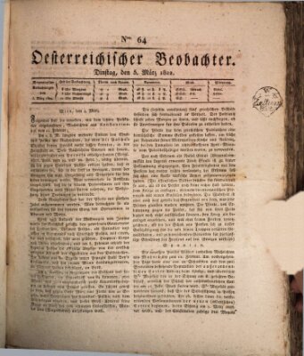 Der Oesterreichische Beobachter Dienstag 5. März 1822