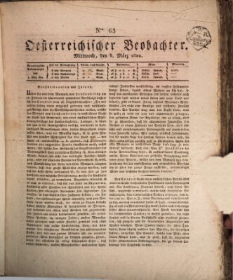 Der Oesterreichische Beobachter Mittwoch 6. März 1822