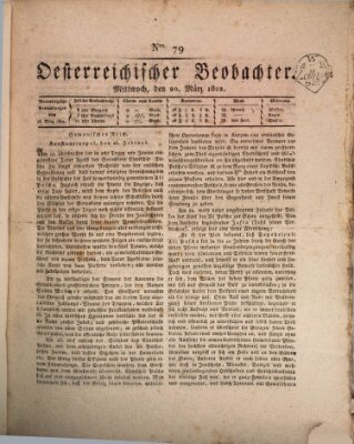 Der Oesterreichische Beobachter Mittwoch 20. März 1822