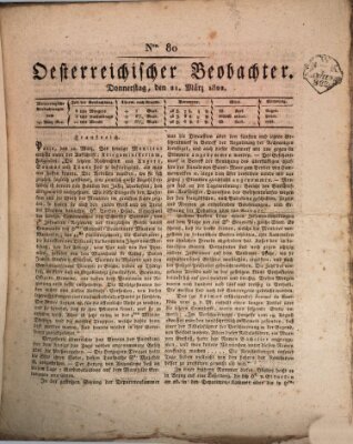 Der Oesterreichische Beobachter Donnerstag 21. März 1822