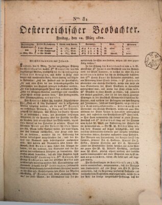 Der Oesterreichische Beobachter Freitag 22. März 1822