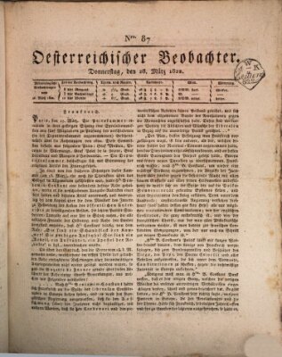 Der Oesterreichische Beobachter Donnerstag 28. März 1822