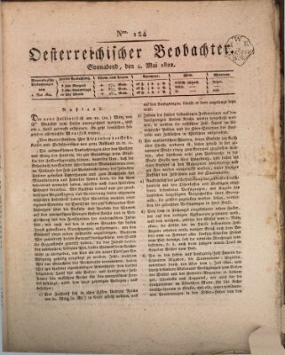 Der Oesterreichische Beobachter Samstag 4. Mai 1822