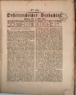 Der Oesterreichische Beobachter Freitag 17. Mai 1822