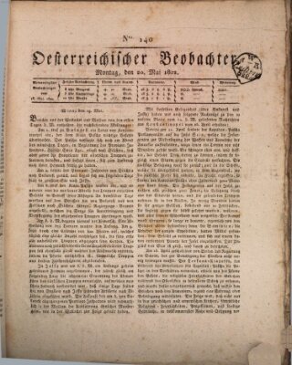 Der Oesterreichische Beobachter Montag 20. Mai 1822